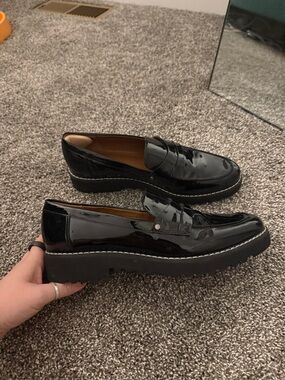 Patent Leather Platform Loafers - Franco Sarto